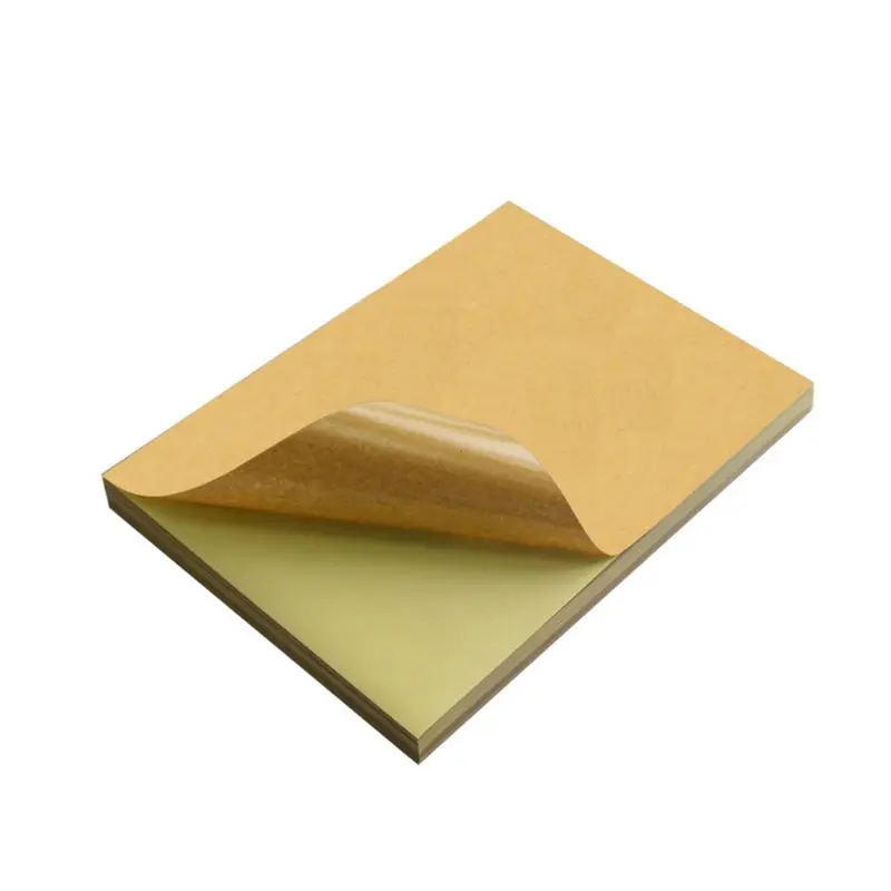 

50pcs Kraft Paper Stickers,A4 Brown Kraft Paper Adhesive Gift Sticker, Inkjet Laser Printing Labels,Christmas Gift Sticker Tag