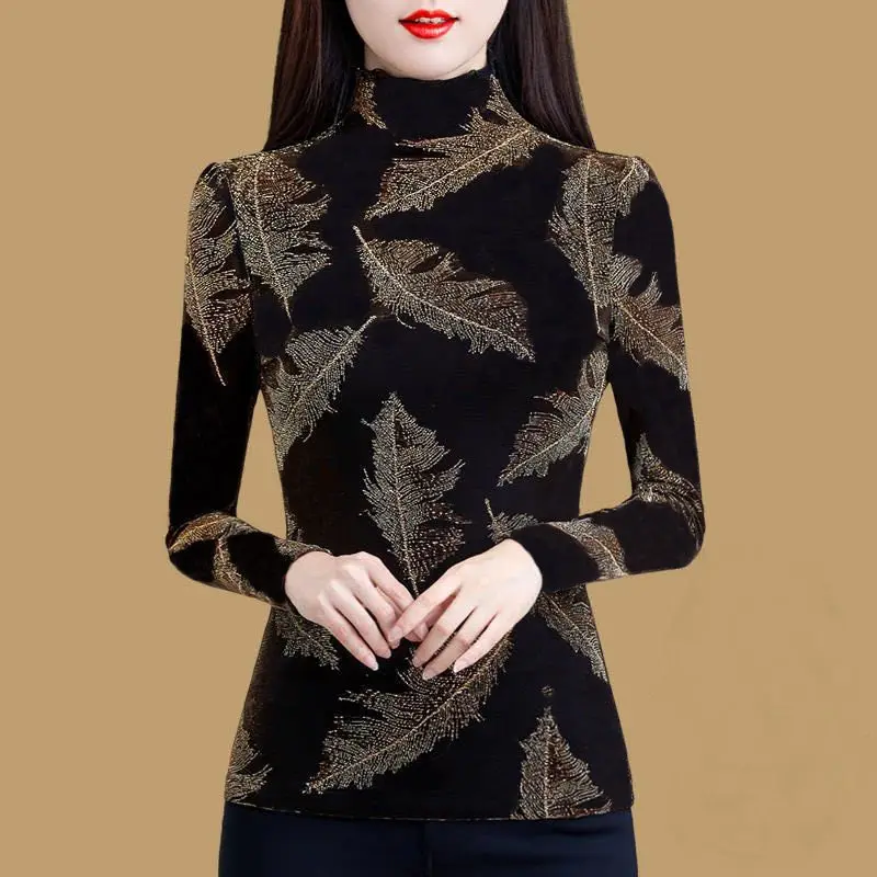 Женские футболки зимняя женская одежда водолазка новая футболка с длинным