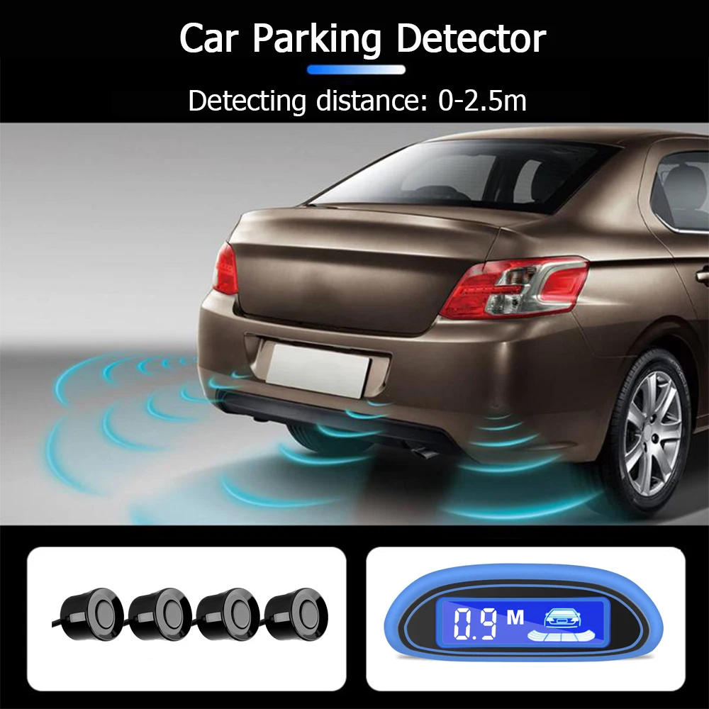 Автомобильный парктроник парковочный радар с 8 светодиодный ем и голосовой
