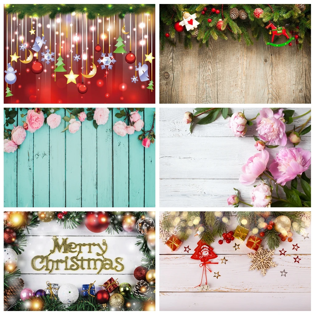 Фон для фотосъемки Laeacco с изображением деревянной доски цветов цветущей травы