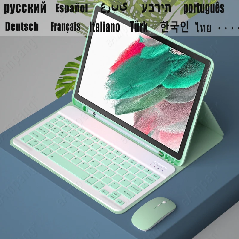 

For Samsung Tab A8 10.5 2021 Case Keyboard Tab A8 2021 SM-X200 X205 Cover Touchpad Russian Arabic Spanish Korean Hebrew Keyboard