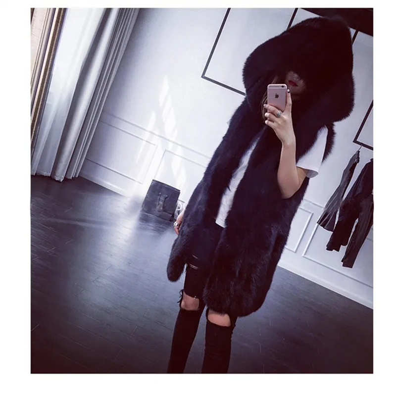 Новое поступление зимнее теплое модное женское импортное пальто меховой жилет с