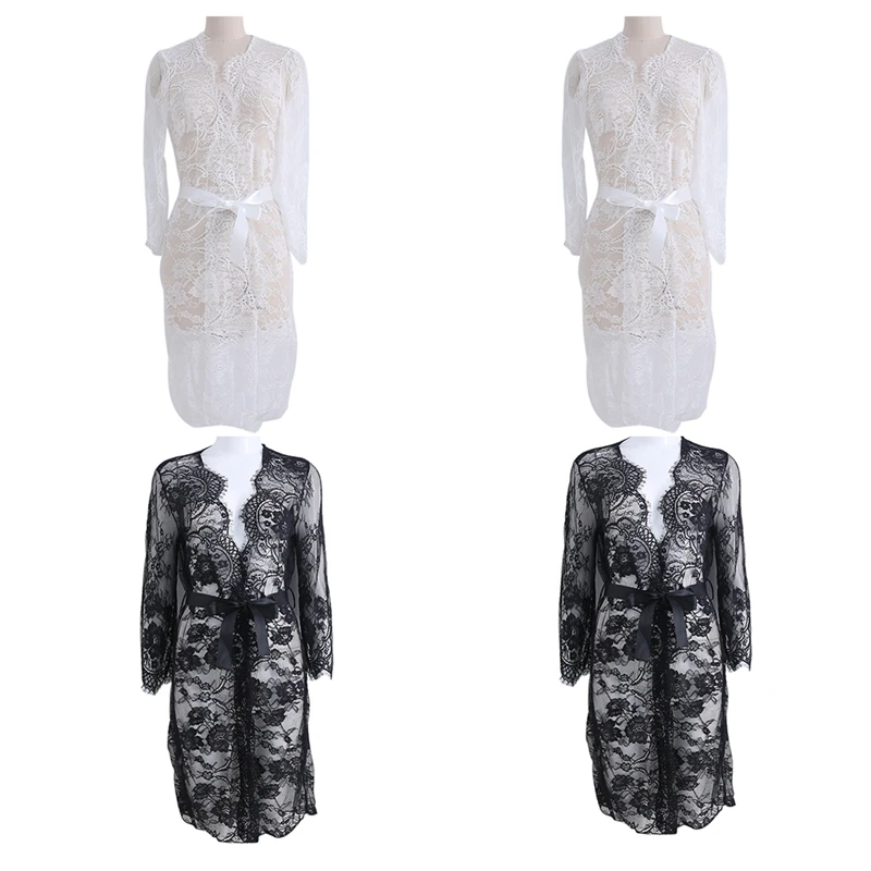 

Lace Open Front Maternity Dress See Through Studio Clothes Photography Props New