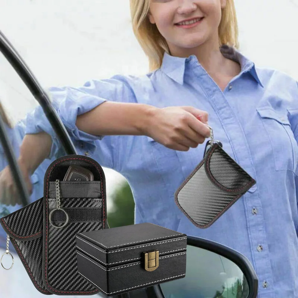 

Anti Theft Signal Blocker Box With PU Pouch For Honda For Land Rover For Mazda