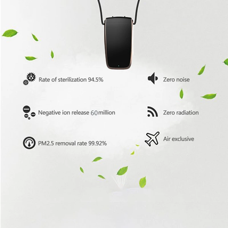 

Mini Personal Air Purifier,USB Portable Hanging Necklace with Negative Ion Air Freshener Low Noise,Ran Color