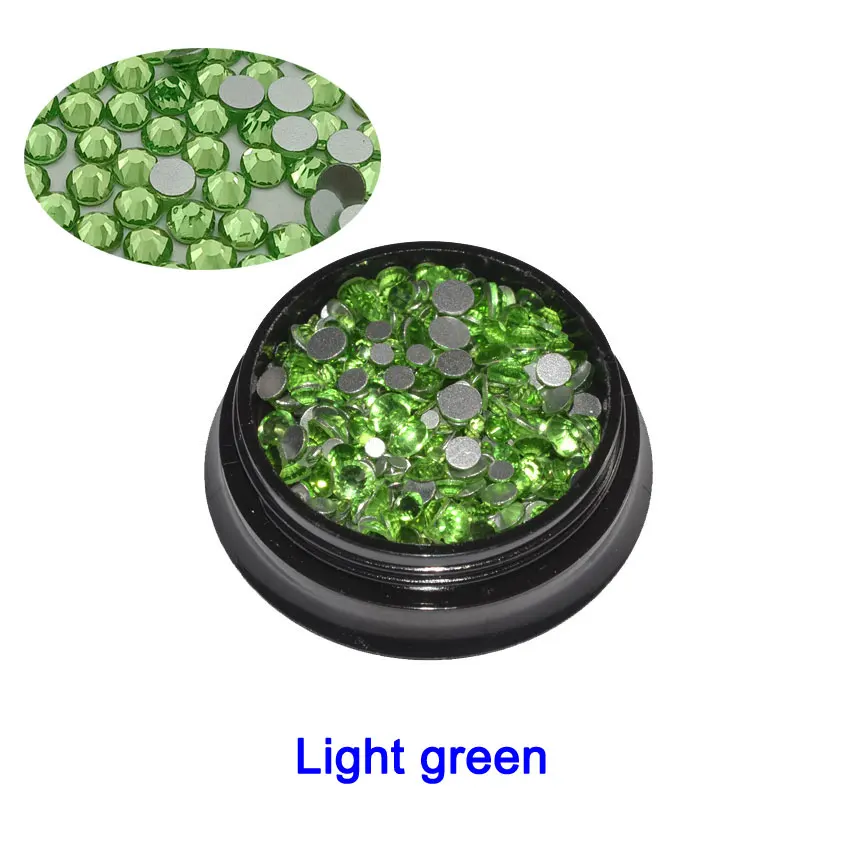 light green 1 коробка кристаллы опаловые Стразы для ногтей разные размеры стеклянные опаловые стразы аксессуары для ногтей Стразы 3D украшения для ногтей - Цвет: light green