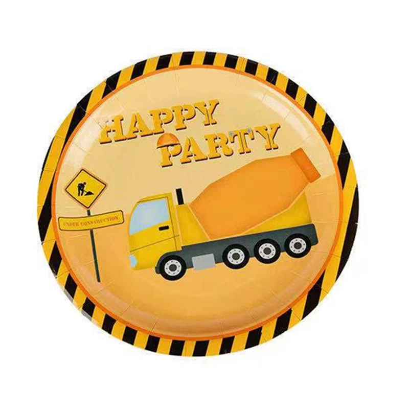 Набор одноразовой посуды строительная техника бумажные коробки для попкорна