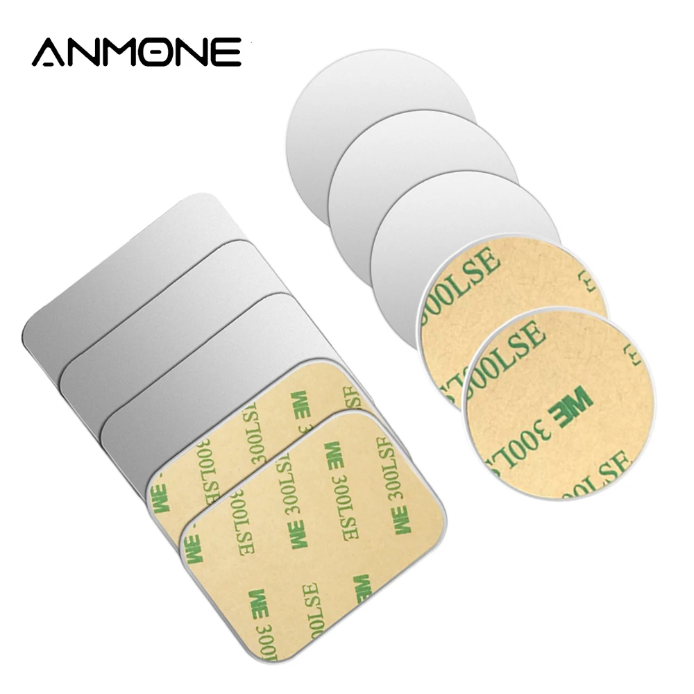 ANMONE 1 шт./5 шт. металлическая пластина для магнитного автомобильного мобильного телефона держатель круглая и квадратная Замена железного листа диск для магнитной подставки для телефона