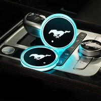 car sticker led light water cup cushion decoration in the car for ford mustang 2015 2017 2018 2019 2021 accessories car styling