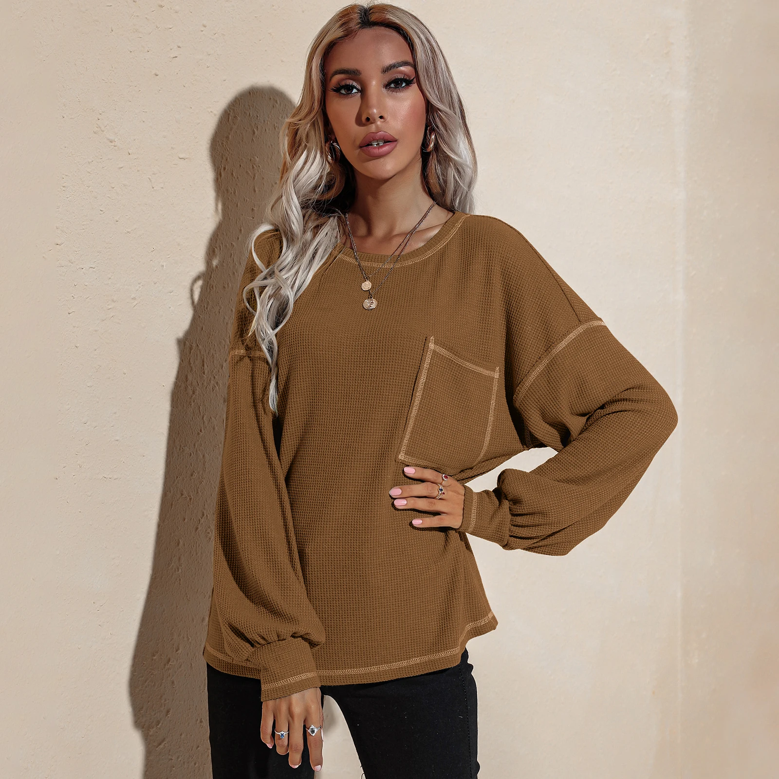 

Fashion Personality Pullover For Women Casual Look Loose Hoodie Female Clothing Long Sleeve Ladies Tops костюм женский