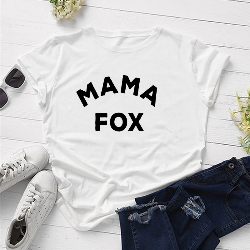 ZBBRDD Mama Fox/футболки, подарочные футболки на день матери, забавные креативные милые хлопковые футболки с буквенным принтом для женщин