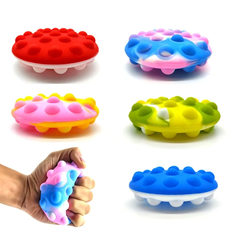 

Silicone 3D Spherical Rodent Control Pioneer Flying Saucer Pop Cake Press Bubble Ball Fingertip Decompression Vent Toy