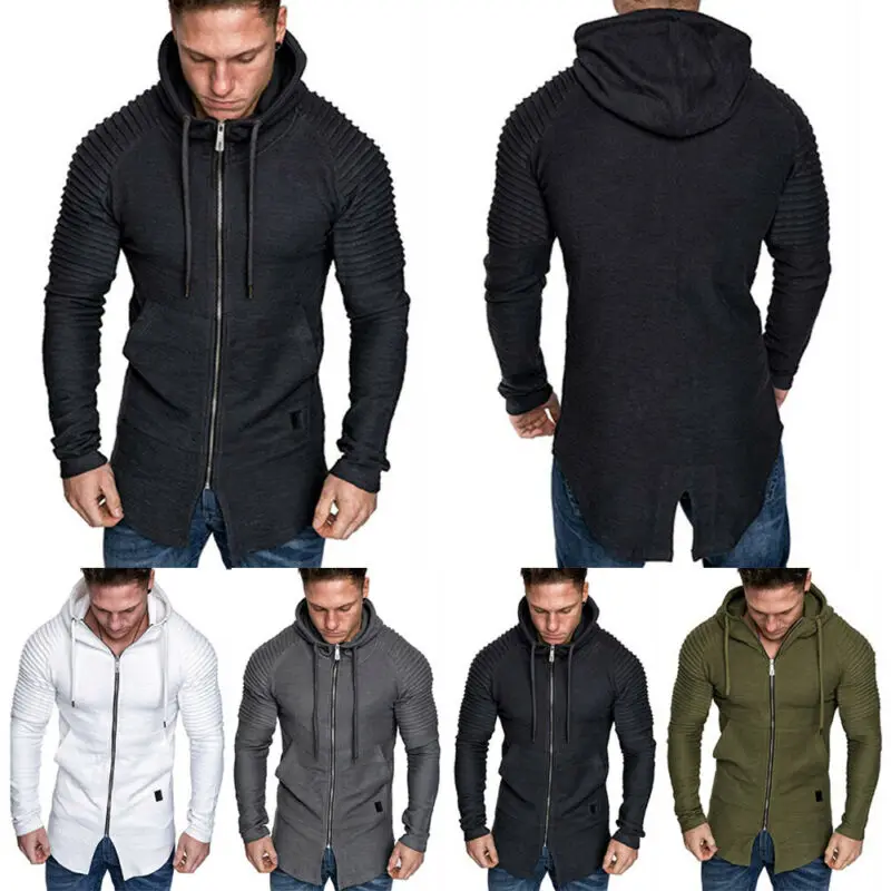 Мужская облегающая толстовка с капюшоном Modis белая повседневная на молнии