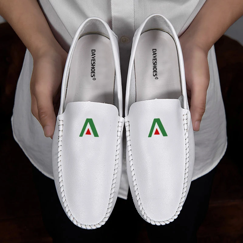 Spring Summer NEW Men's Loafers Comfortable Flat Casual Shoes Men Breathable Slip-On Soft Leather Driving Moccasins | Обувь