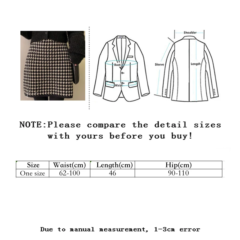 

Sllsky Black Plaid Mini High Waist Skirt Women Autumn Winter 2020 New Casual Vintage Short Knitted Badycon Skirt Fashion Skirt