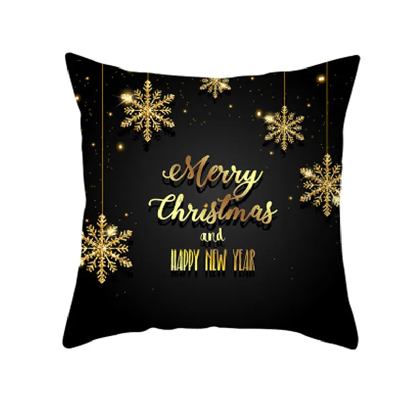 Рождественская наволочка для подушки 44*44 см черная дивана чехлы сидений