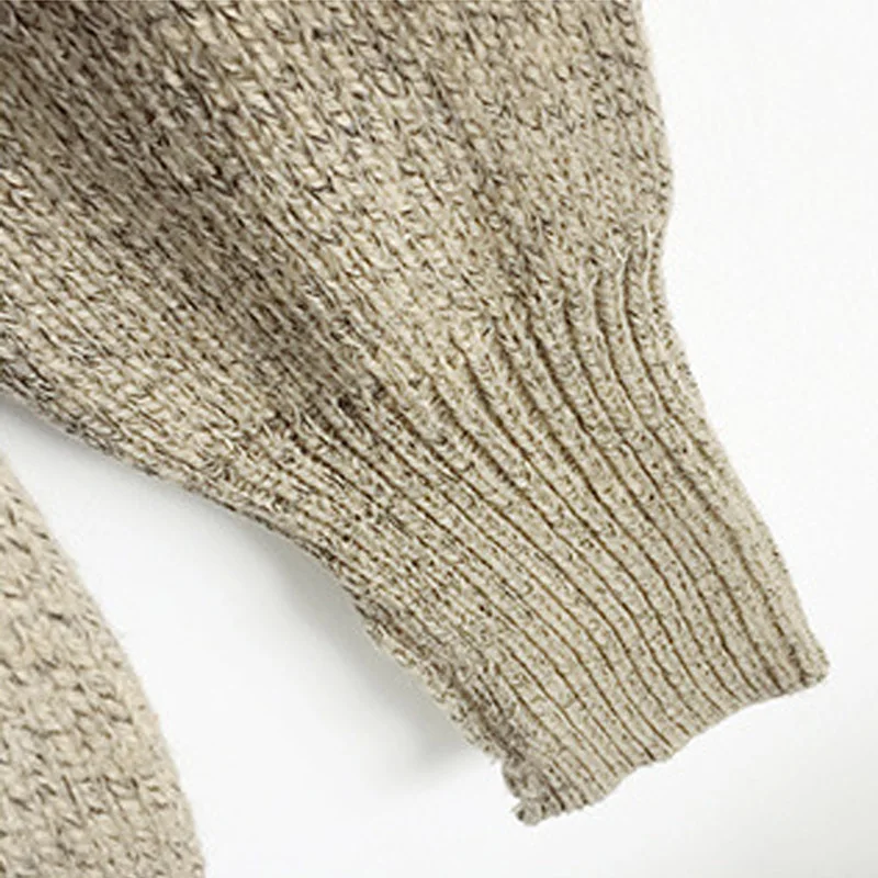 Зимняя одежда для девочек вязаный свитер пальто с длинным рукавом и круглым