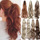 S-noilite 24-дюймовый синтетический Волнистый зажим для конского хвоста, удлинитель волос, конский хвост, накладной шиньон, длинный хвост, волосы для женщин