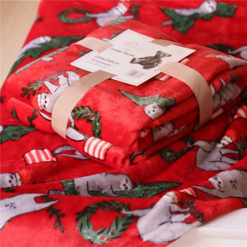 

Textile City Cute Christmas Cartoon Hedgehog Blanket Single Flannel Plush Throw Blanket Home Safa Decorate Bedspread 127x152cm