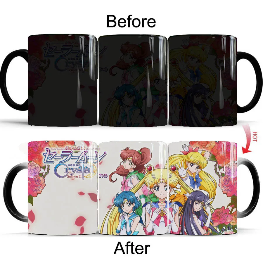 

SAILOR MOON Crystal 350ml Color Changing Ceramic Coffee Mug Cute Anime Travel Coffee Tea Cup