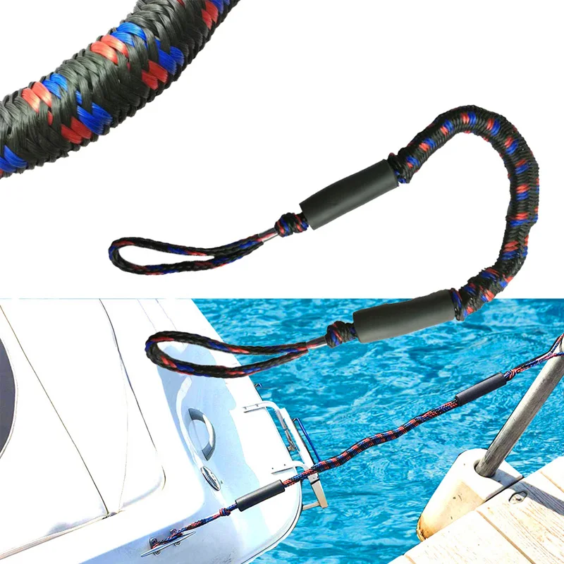 4.5FT 2200LBS Anchoring Docking Boats Rope Mooring Foot Kayak Marine Boat Bungee Line Rope Bungee Cord Dockline Accessories