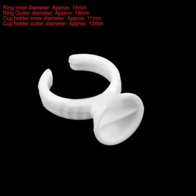 

100 Pcs Disposable Glue Holder Pallet Ring For Eyelash Extension Tattoo Pigment Set