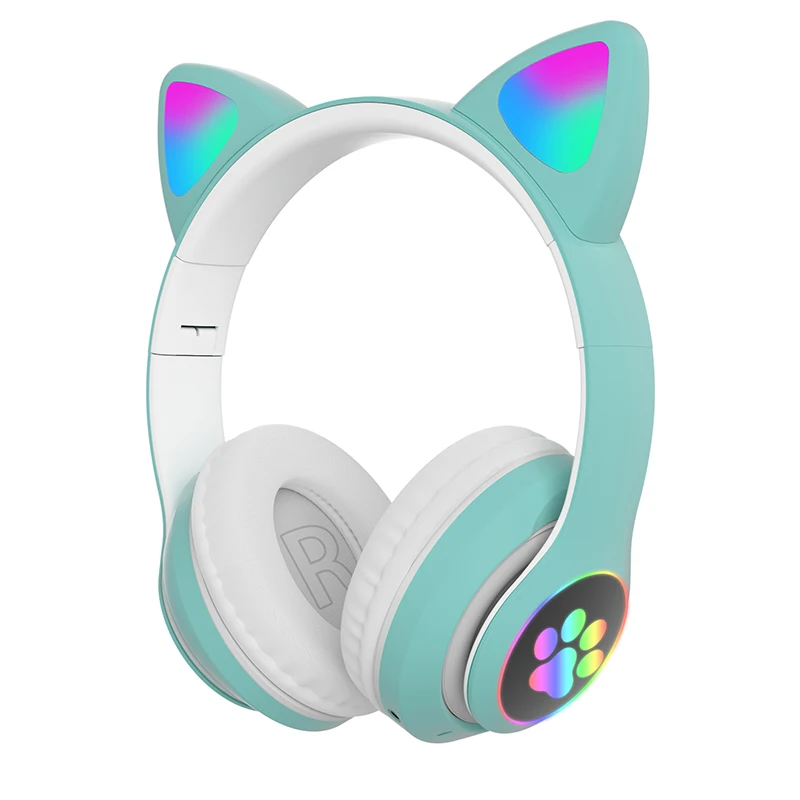 

Wireless LED Cat Ear Bluetooth-compatible 5.0 Noise Cancelling Adults Kids Girl Headset Support TF Card FM Radio With Mic