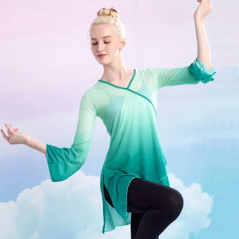 Женская рубашка с длинным рукавом эластичная блузка градиентом размера плюс для