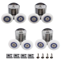 4pcs shower door rollers 26mm zinc alloy shower door fixing pulleys bathroom replacement kit 2 top2 buttom