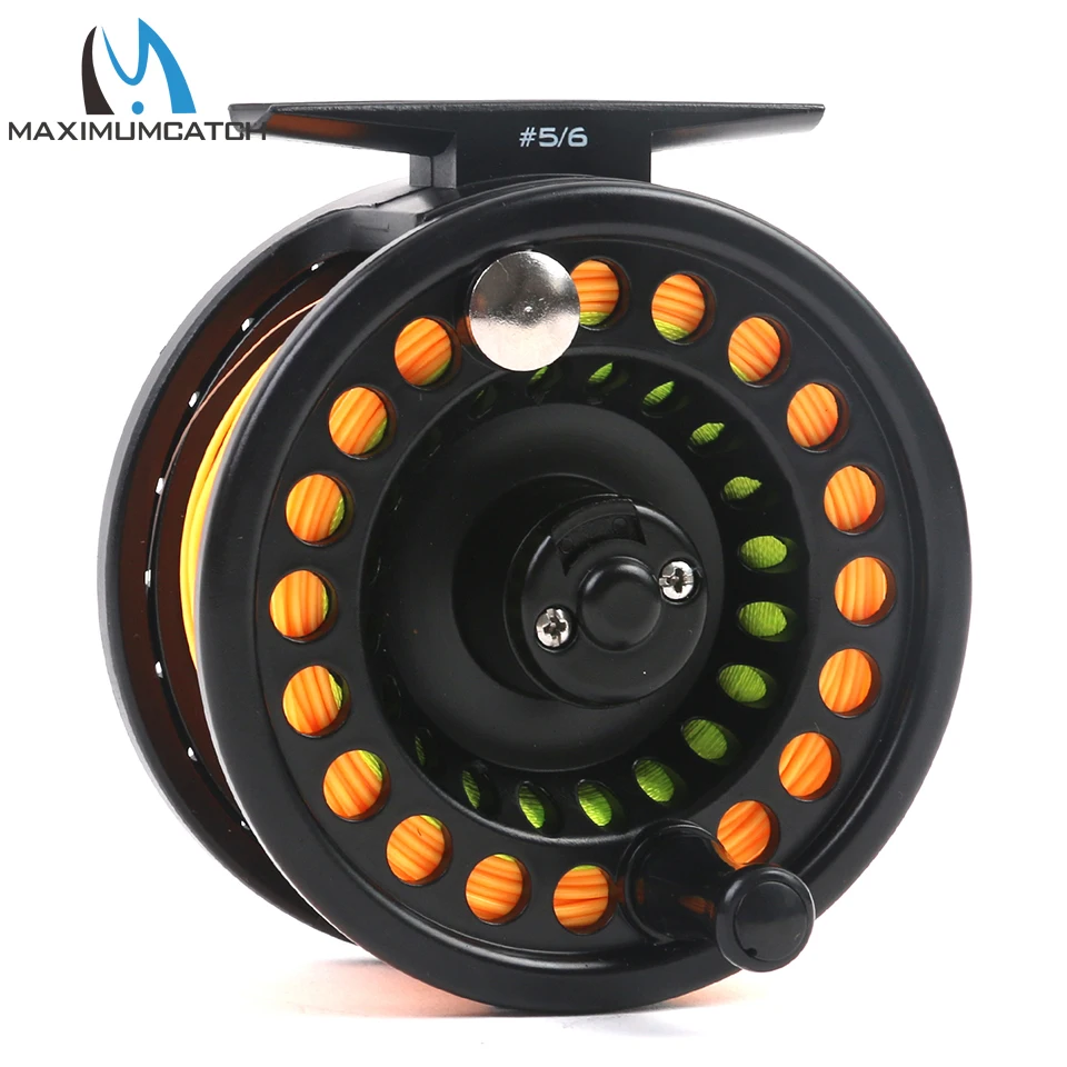 Maxcatch 5-8WT Plastic Mid-large Arbor Fly Fishing Reel with Weight Forward Floating Line Leaders Combo | Спорт и развлечения