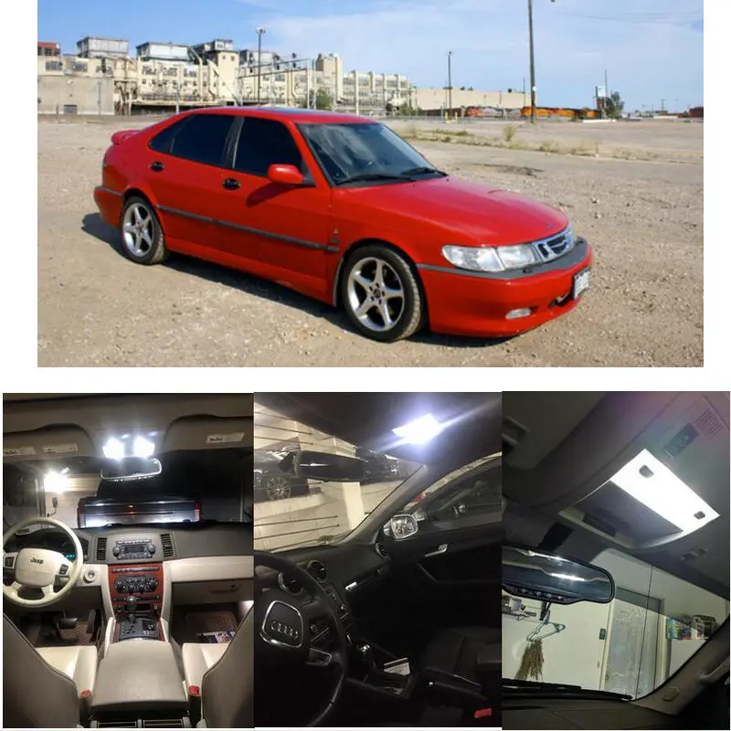 

Внутренние светодиодные лампы для 2001 Saab 9-3 9-5 карта купольный светильник свет любезности Дверной Свет