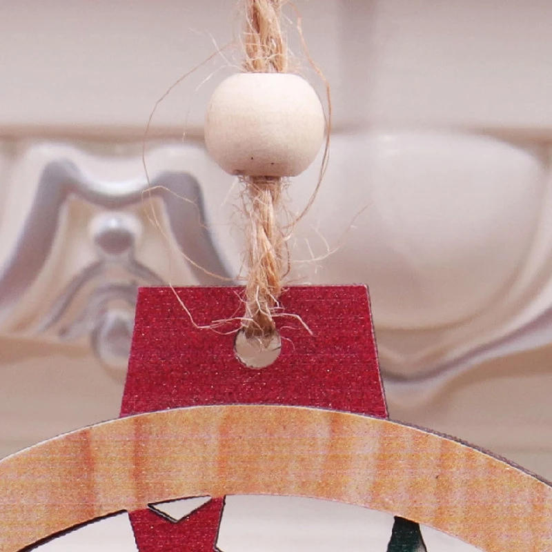 Рождественский автомобиль гном Санта деревянная круглая подвеска милый