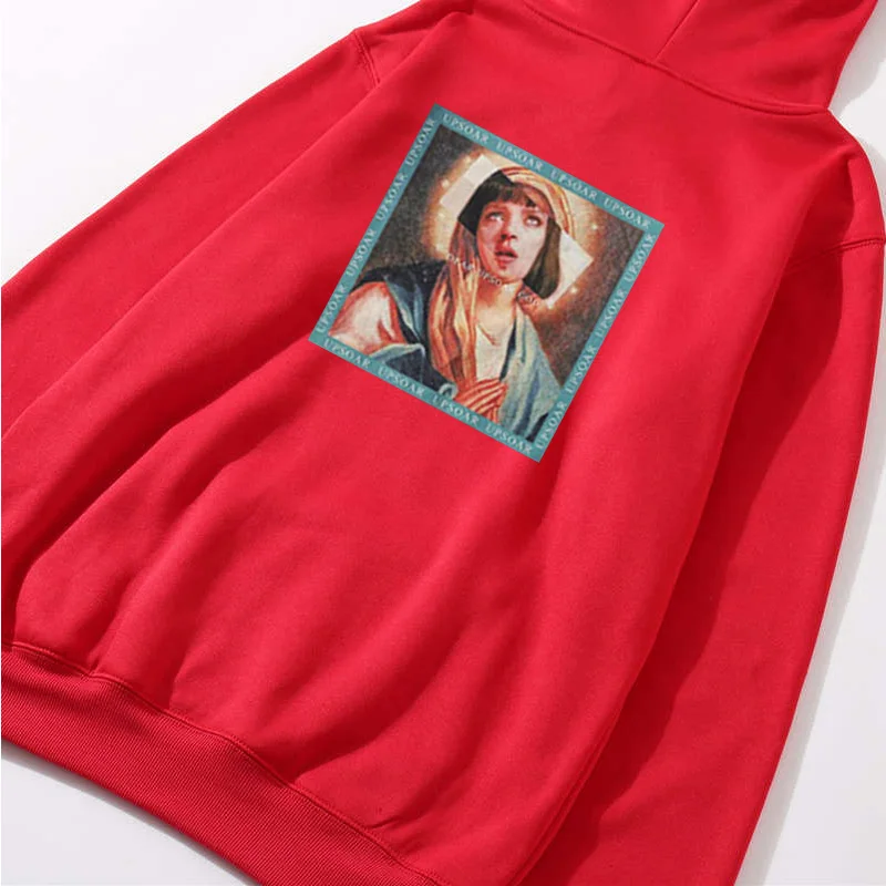 Мужская толстовка с капюшоном принтом Девы Марии|Мужские толстовки и свитшоты| |