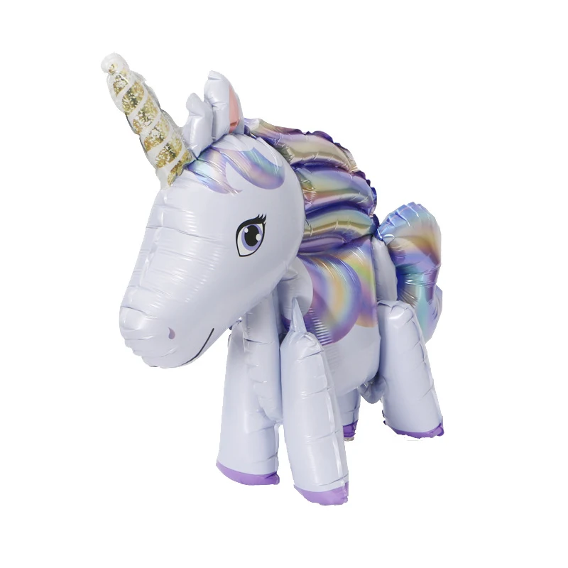 3D алюминиевая пленка мультфильм Единорог шары пони мА Радуга шар фольга для