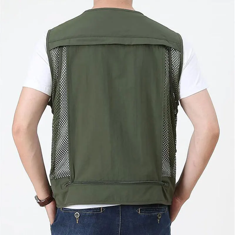 fishing Quick Dry Hiking Vest Men's Multi-pockets Big Size Sleeveless Jackets Male Photography Tourism Camping Fishing Waistcoat | Мужская