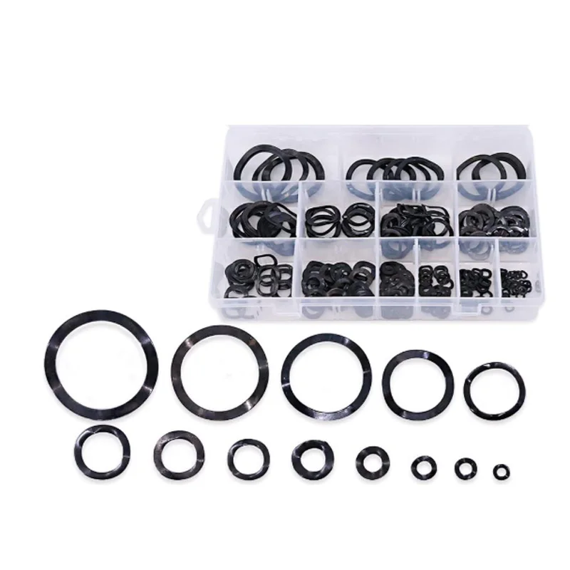 320Pcs Carbon Steel Compression Type Wavy Wave Crinkle Spring Three Wave Washers Assortment Kit Promotion