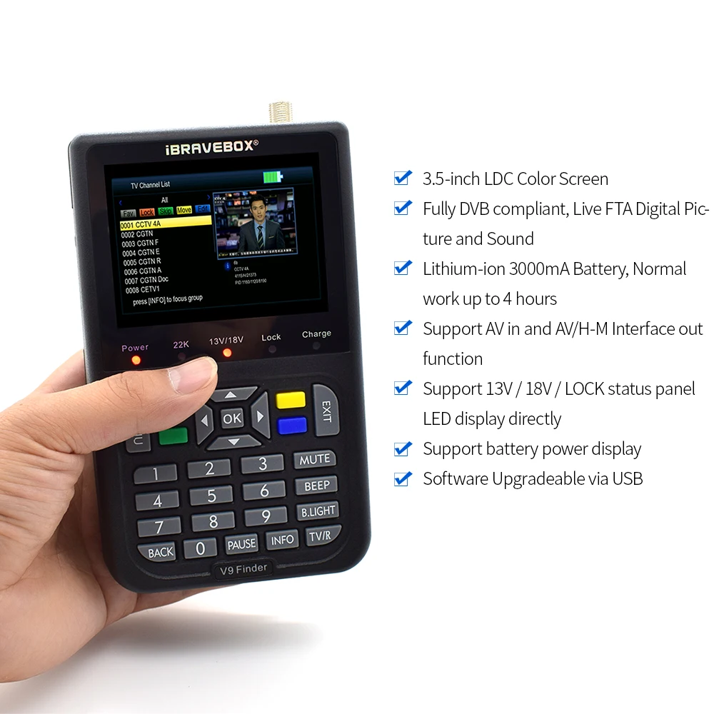 V9 Finder цифровой спутниковый ЖК дисплей искателя искатель сканер спутникового