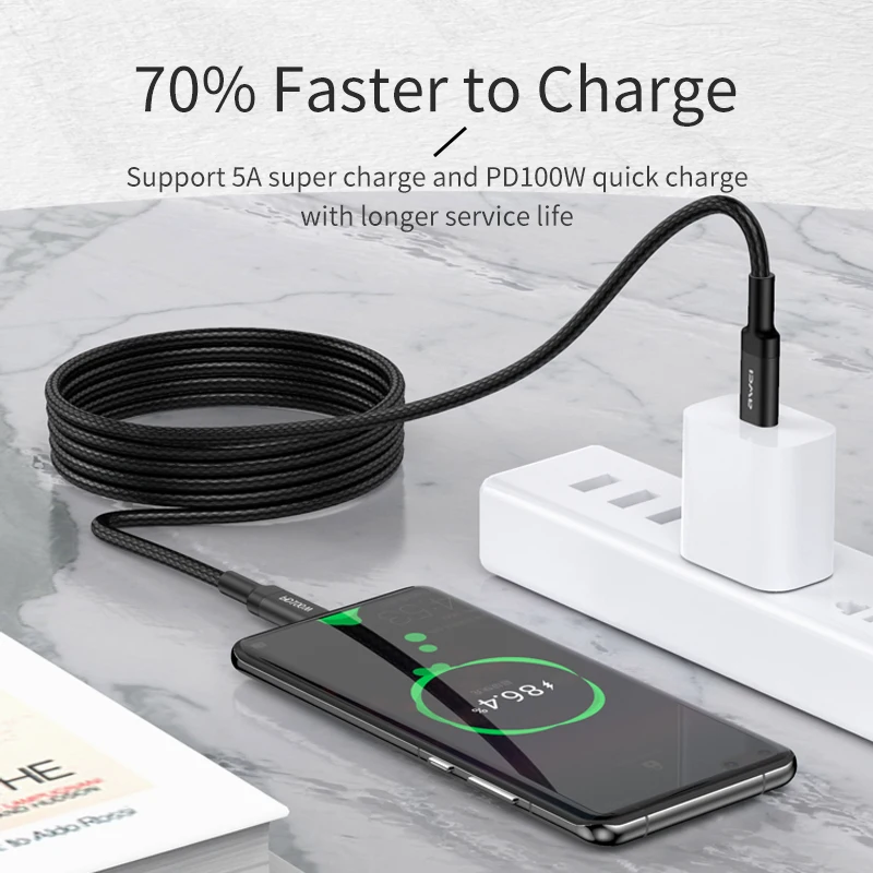 awei cl 117t 100 вт usb c к тип c телефонный кабе