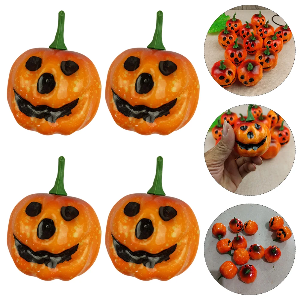 

6pcs Simulated Pumpkin Ornaments Table Props Party Supplies