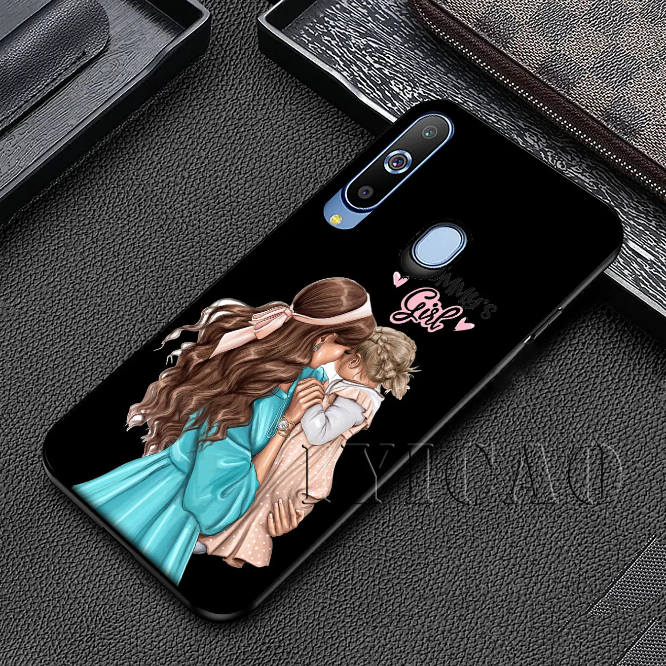 IYICAO Black Brown Hair Baby Mom Girl Queen Soft Case for Samsung Galaxy A51 A71 A81 A91 A41 A21 A11 A01 M10 M20 M30 M40 |