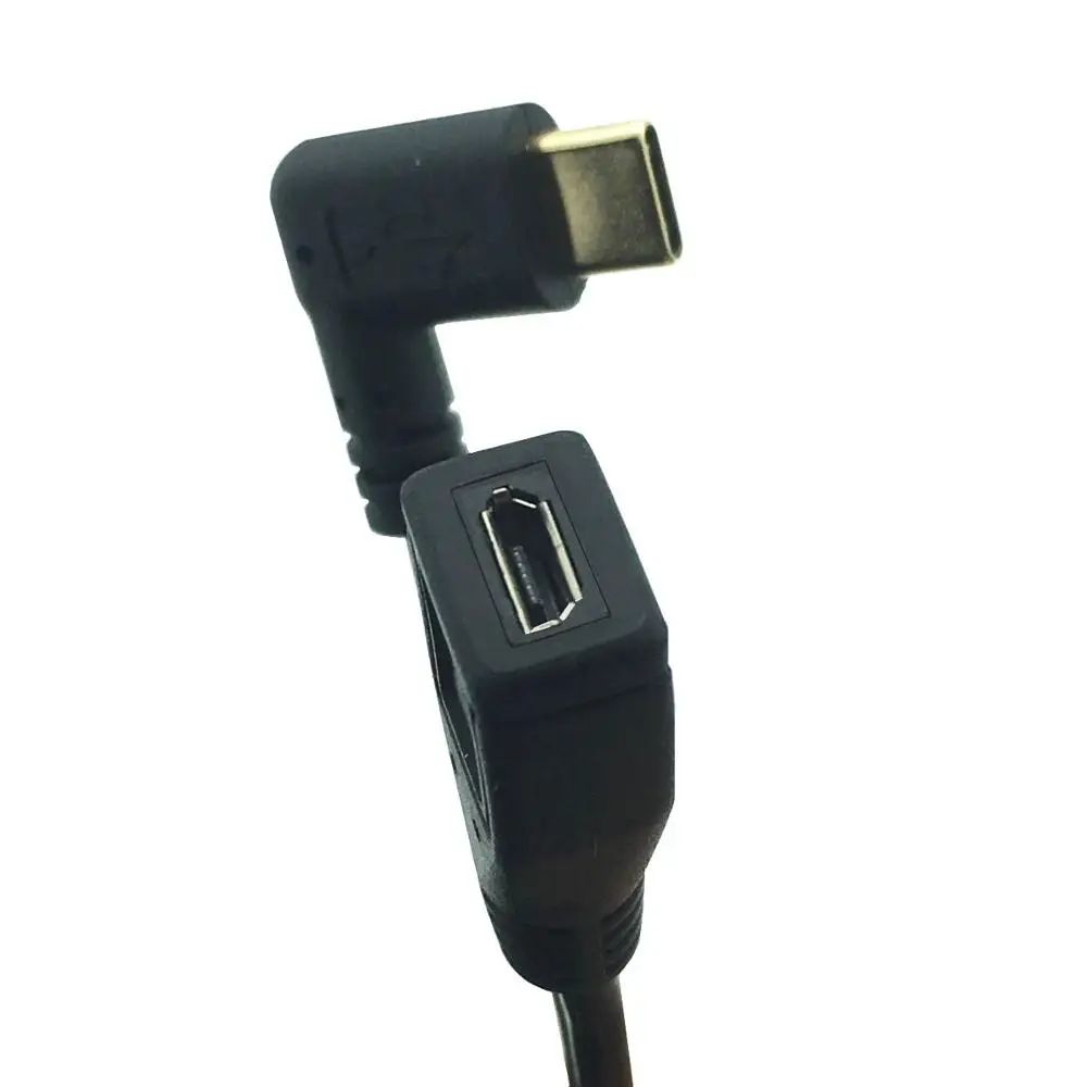 Gold-plated 90 ° side bend Type-C orbit Micro5pin female mobile phone data adapter USB3.1 cable | Электроника
