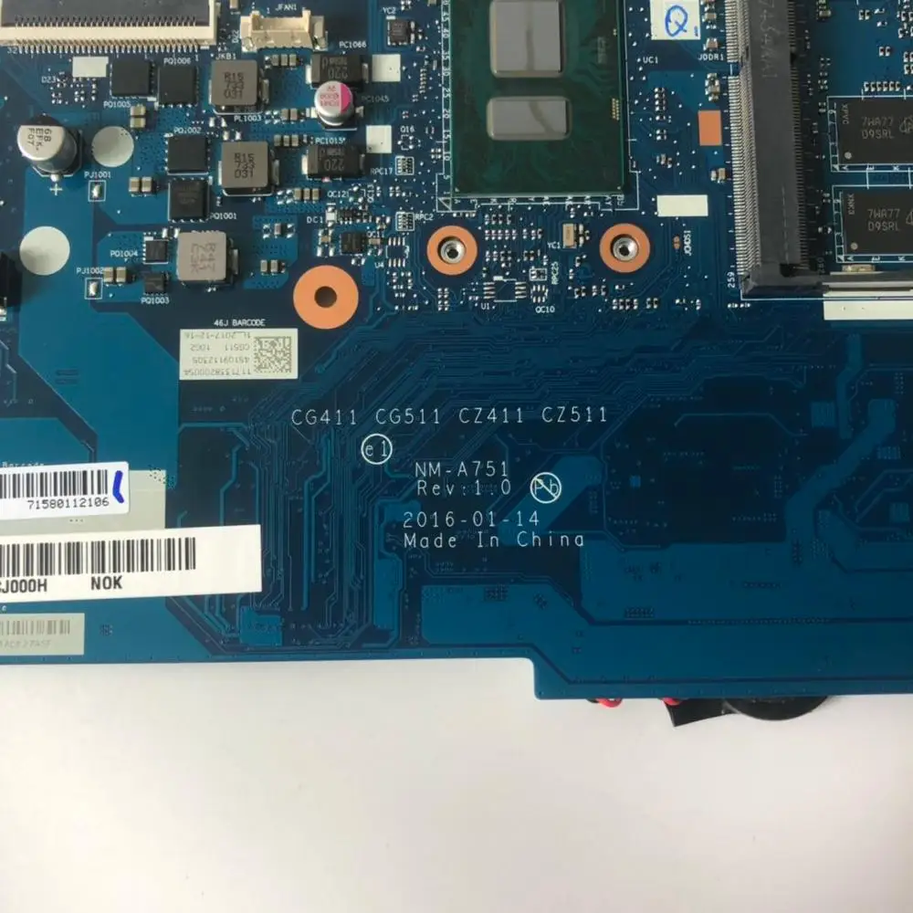 NM A751 материнская плата mãe do ноутбук для lenovo 510 15isk 310 оригинальный 4gb ram I7 6500UU GT940MX 2GB