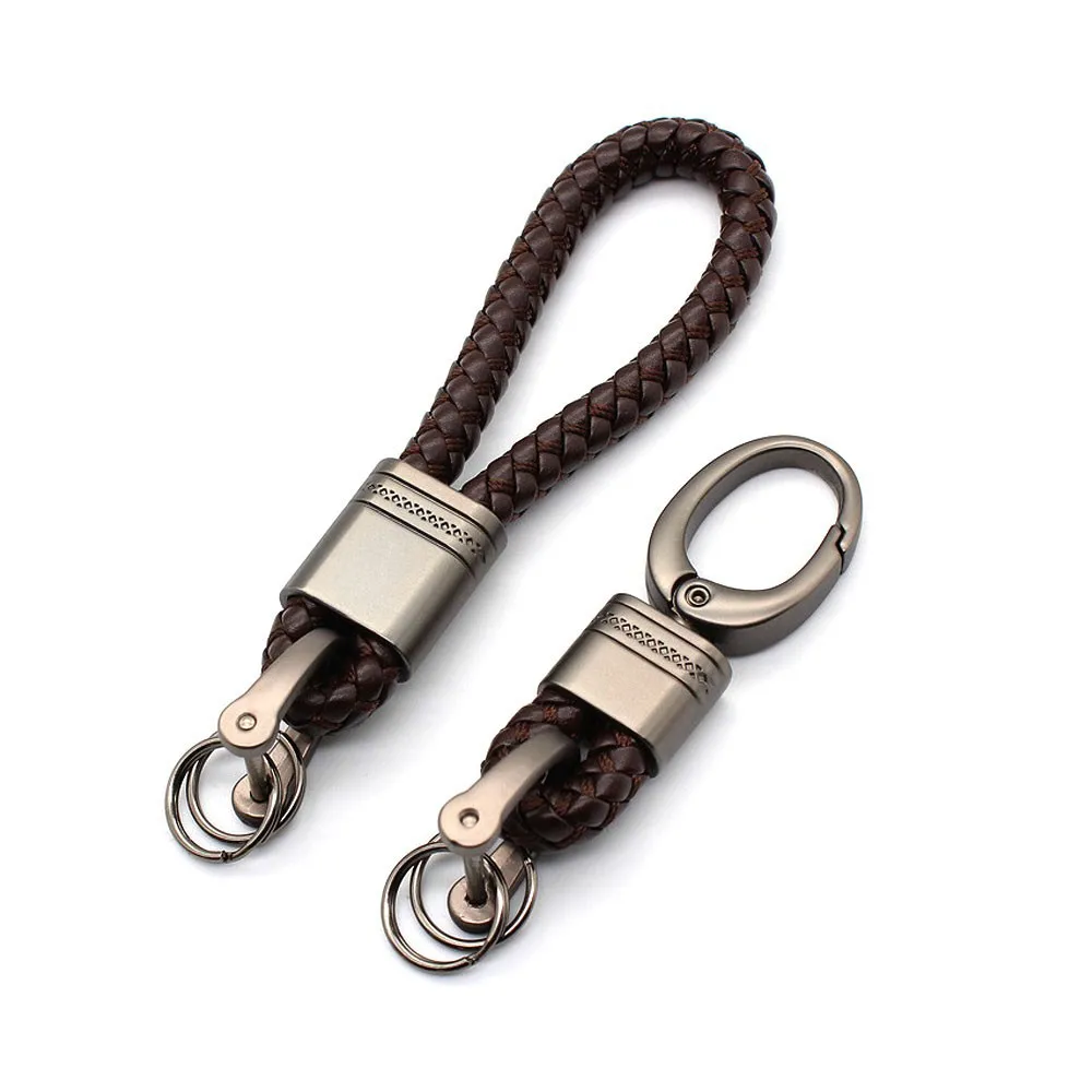 

1Set Modern Leather Weave Hook Straps Car Remote Short Keychain Keyrings Keychain Handmade Woven Keychain