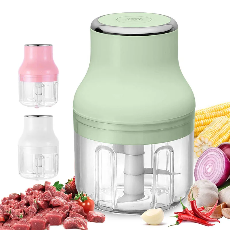 

Rechargeable Mini Food Processor Garlic Chopper Vagetable Cutter Meat Mincer Click Start Baby Food Maker Kitchen Veggie Tools