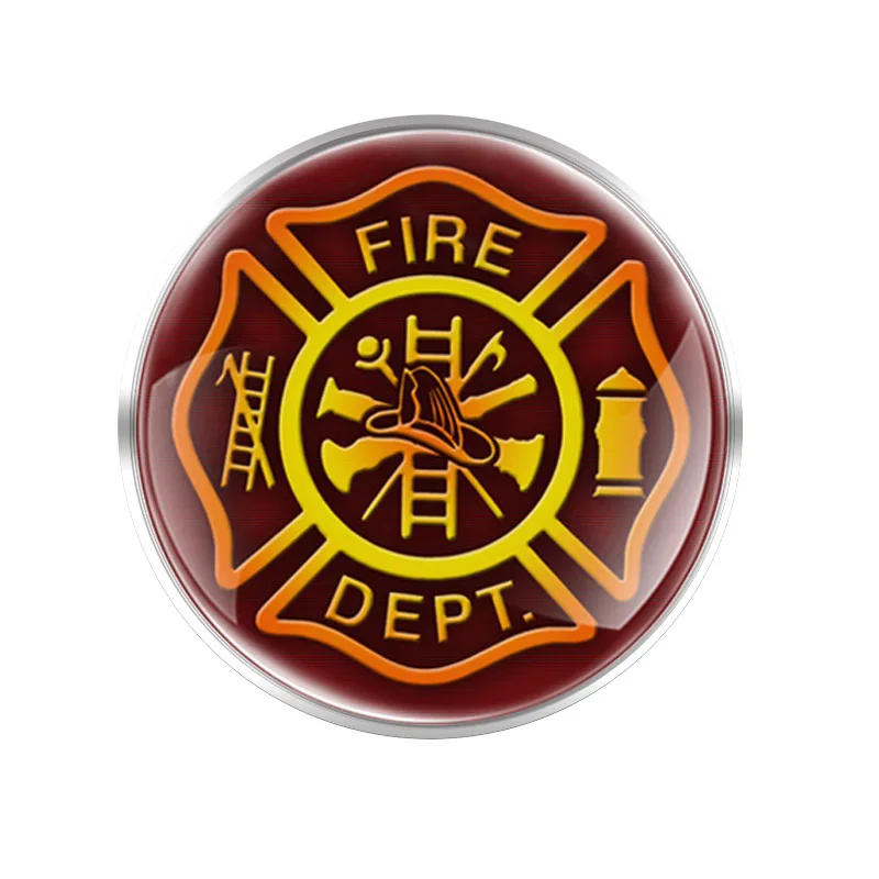 

Firemen Symbol Brooches Glass Dome For Clothes Decoration Collar Pin Women Men Accessories Jewelry Gift