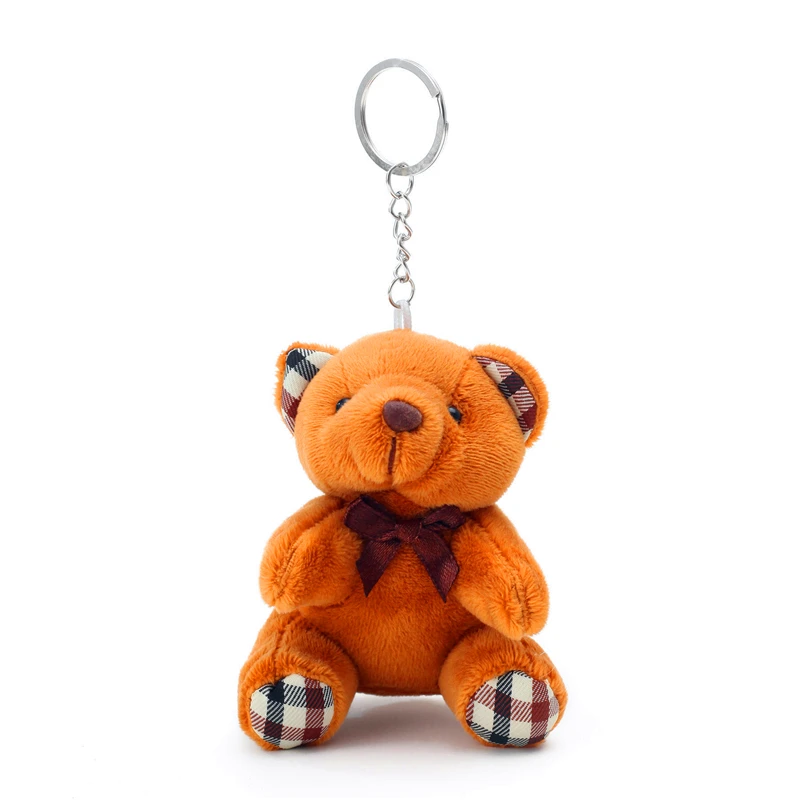 9 см плюшевый мишка чучела животных кукла плюшевые игрушки для брелка|Плюшевые