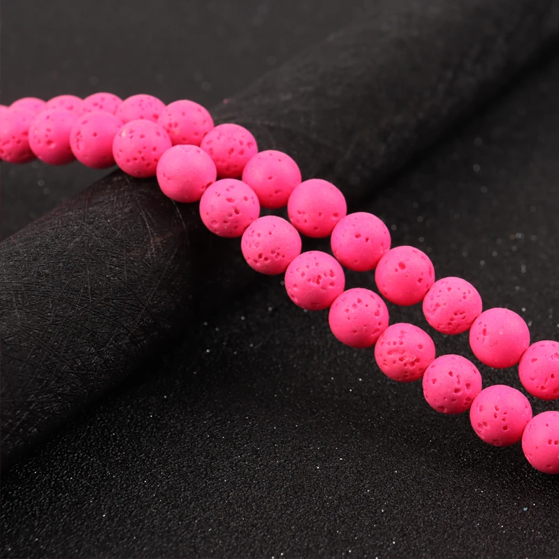 

Lava Hematite Fluorescent Red Volcanic Stone Beads Round Rock Loose Spacer Bead For Jewelry Making 6/8/10mm DIY Charms Bracelet
