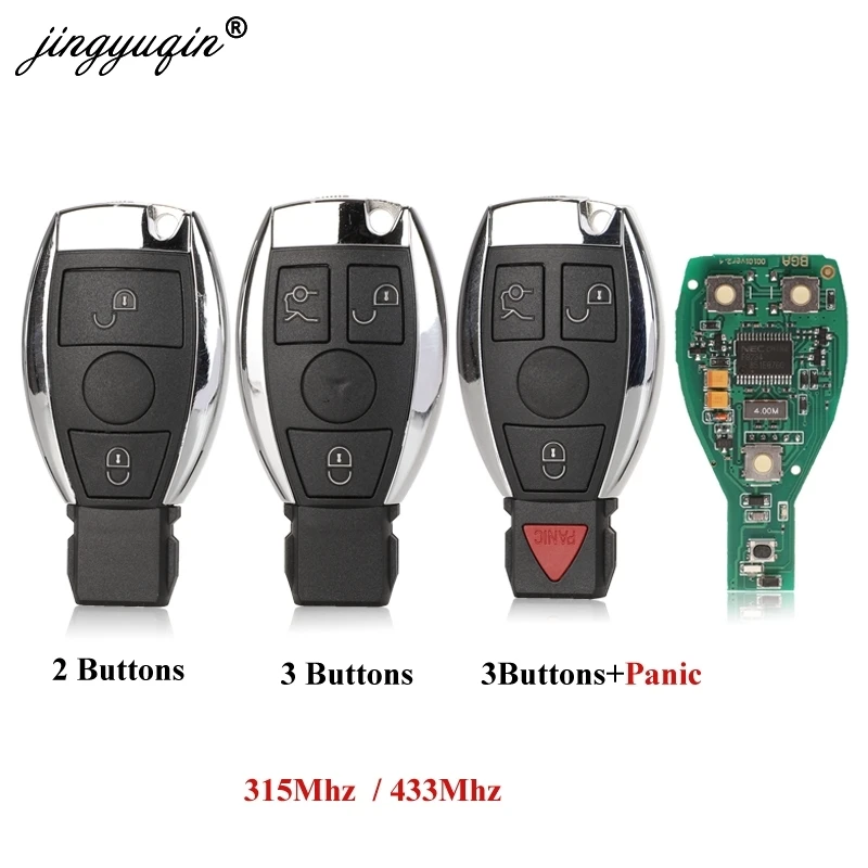 jingyuqin 50шт 315MHz 434MHz 2/3/4 Кнопка NEC BGA выносного ключ для Mercedes Benz Автомобиль Пульт