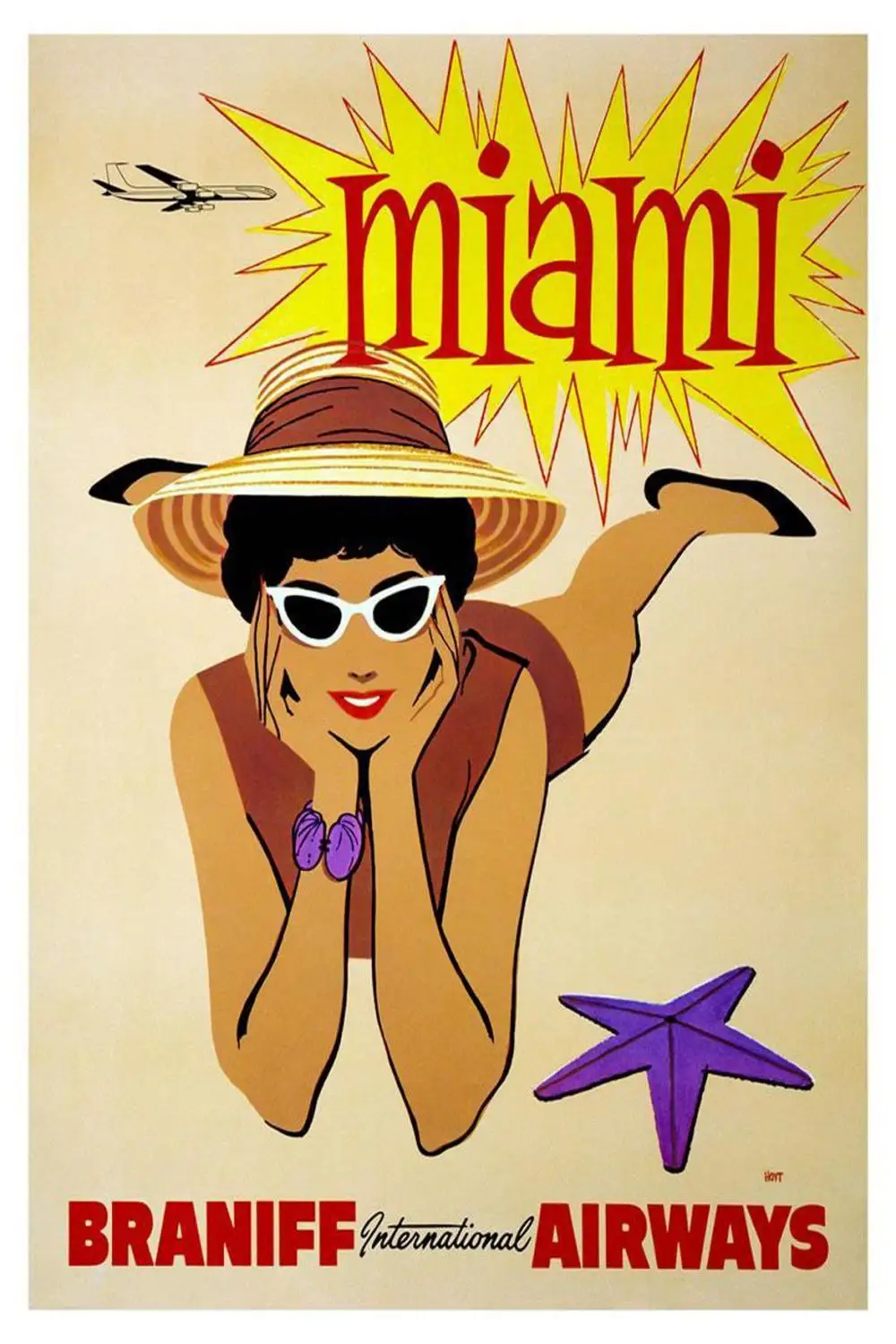 

400X300MM Miami-Braniff-International-Airways-1960 jumbo fridge magnet SFM-0504
