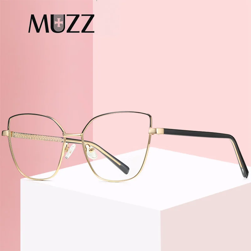 Женская оправа для очков кошачий глаз металлическая против синего сплава